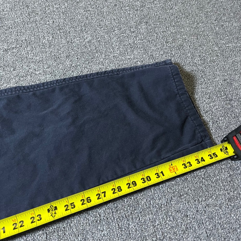 Vintage Eddie Bauer Chino Pants 36x36 Navy Blue Flannel Lined Pleated 90s Tall - Picture 5 of 7